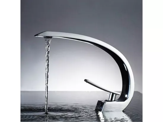 Robinet de salle de bain Mitigeur lavabo salle bain design moderne Laiton Céramique chrome IDK6101-1 avec flexibles