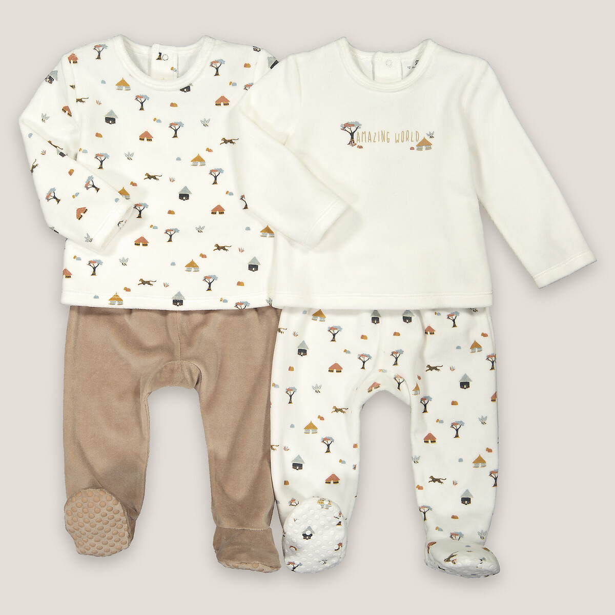COLEÇÕES LA REDOUTE<br>Conjunto van 2 pijamas em fluweel