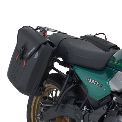 Sacoches cavalières SW-MOTECH SysBag WP M/M (17-23 litres x 2) complet avec support - Noir