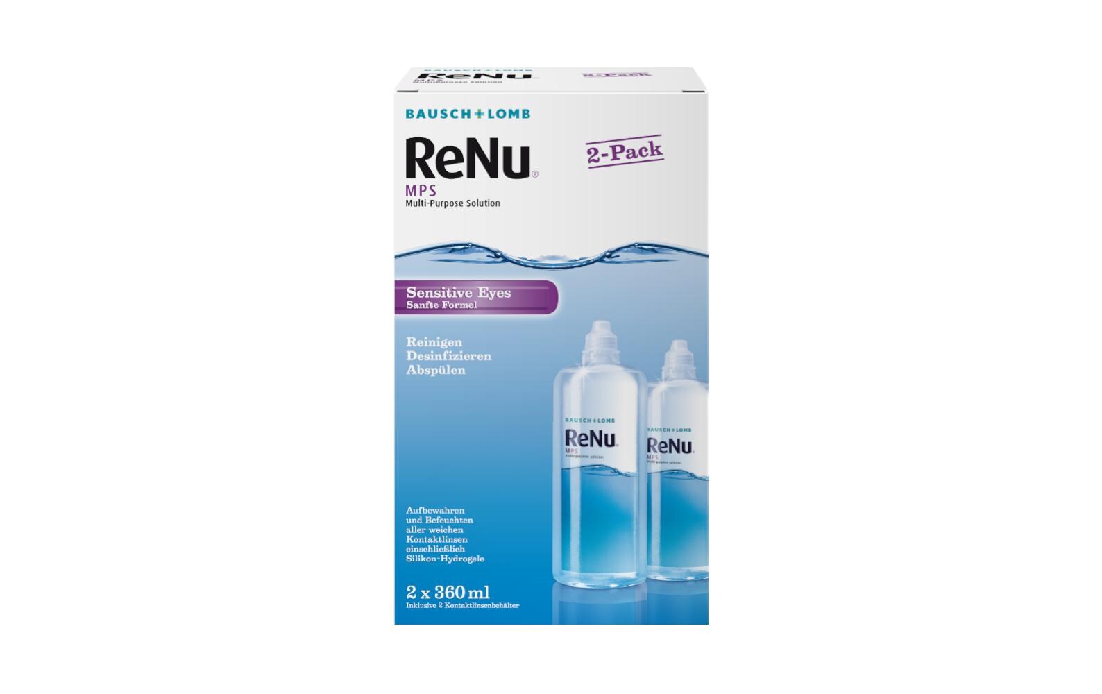 Kontaktlinsenpflege ReNu MPS Sensitive Eyes 2 x 360 mlLinsenpflegemittel