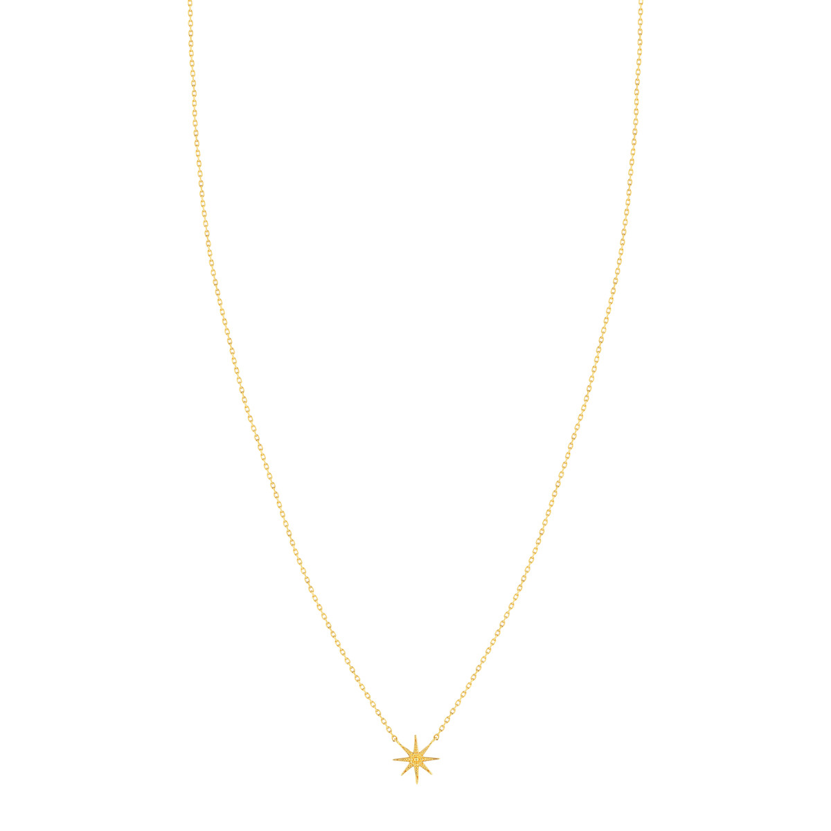 Collier plaqué or motif étoile 45 cm