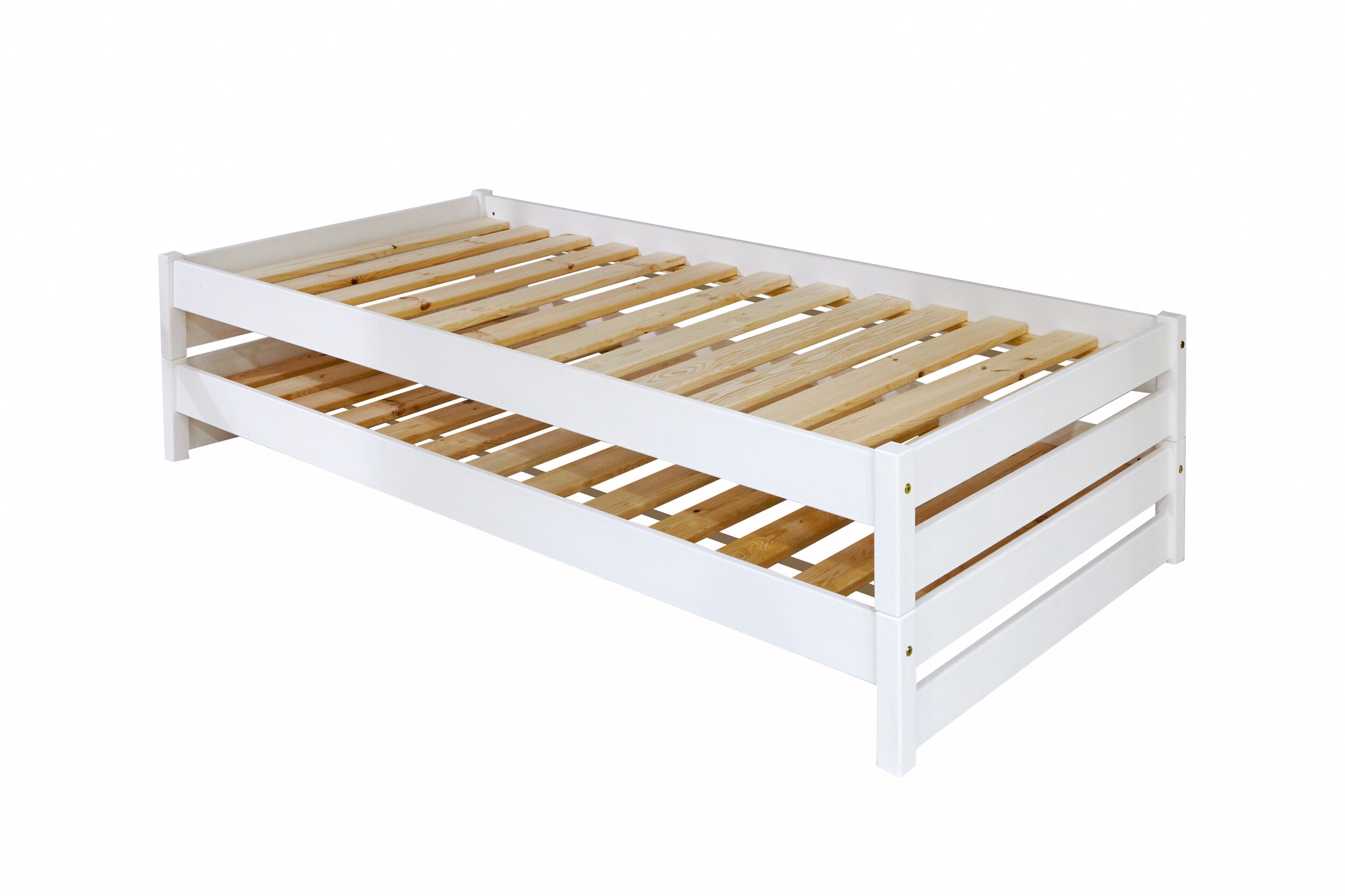 TiCAA TiCAA Massivholz Stapelliege, Stapelbett, Einzelbett, Gästebett Kiefer 90x200