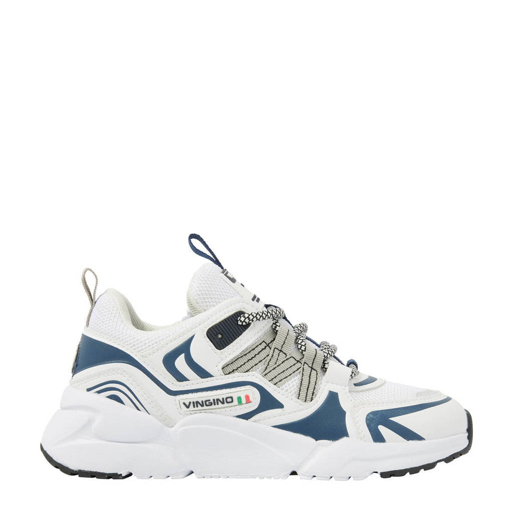 Vingino Stefchunky leren sneakers wit/blauw