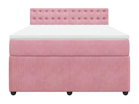 Sommier à lattes de lit avec matelas Rose 160x200 cm Velours