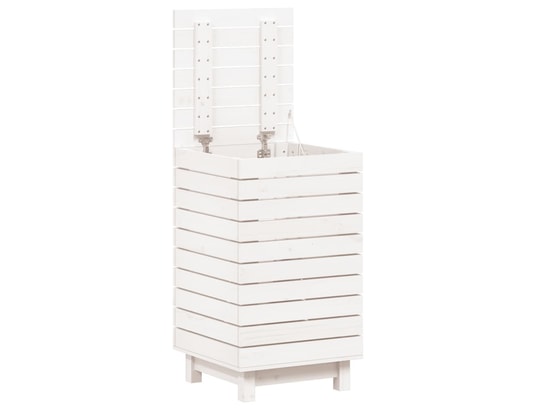 VIDAXL - Panier à linge blanc 44x44x76 cm bois massif de pin