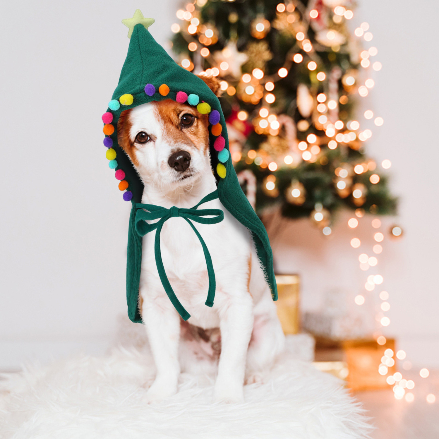 Fantasia de Natal para Gatos Nobleza, Roupa de Natal para Cães de Pequeno Porte, Roupa Ajustável de Árvore de Natal para Filhotes, Gatinhos, Gatos de Pequeno Porte e Cães de Estimação, Única, Adorável e Quentinha