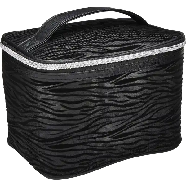 Koffer schwarz aus Mesh im Zebra Design