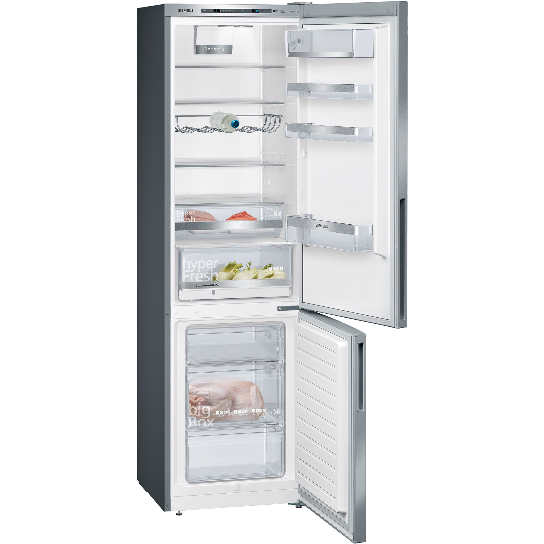 SIEMENS Kühl-Gefrierkombination KG39E8IBA - Edelstahl - B