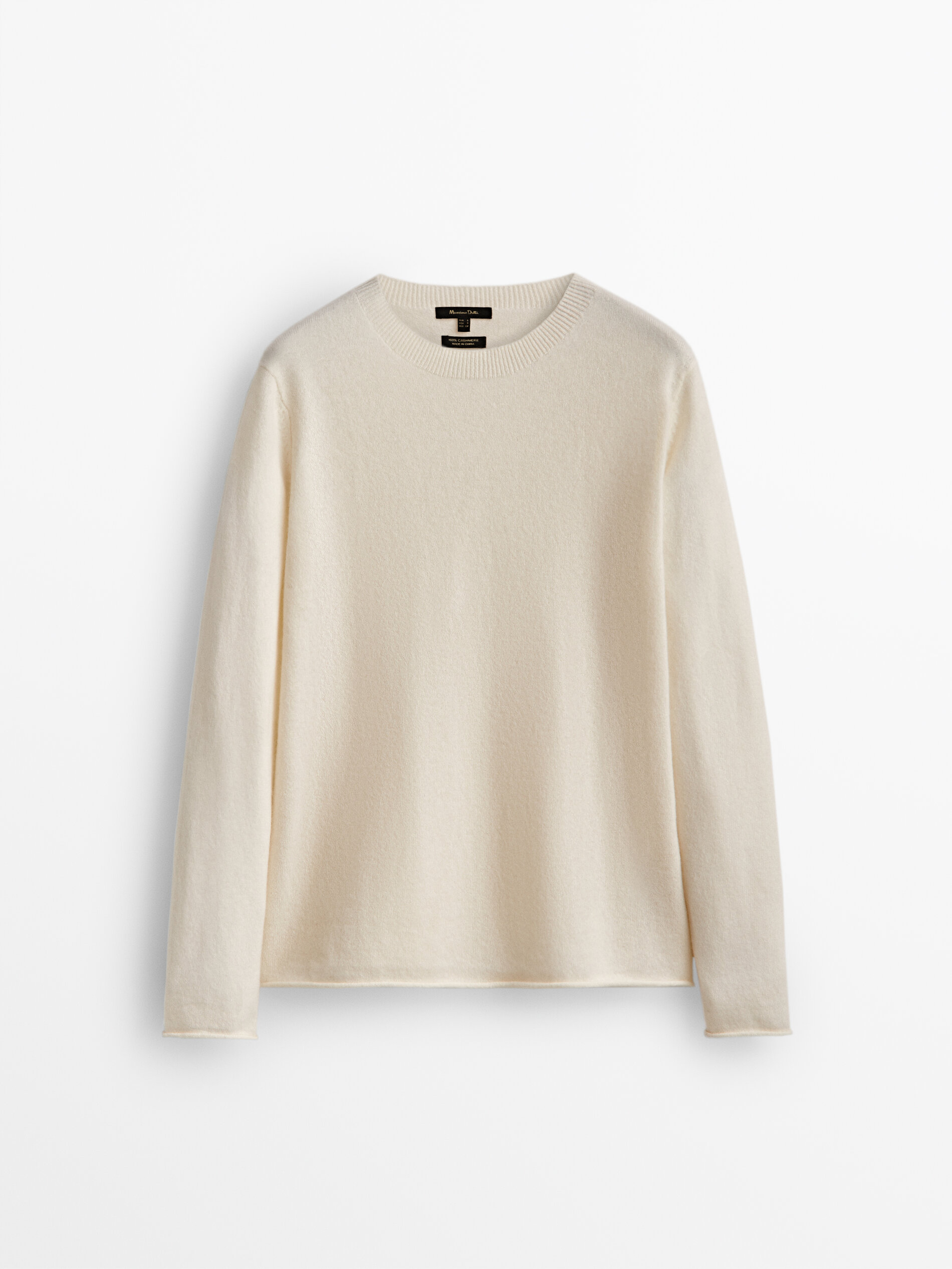 Jersey 100% caxemira cuello redondo - CRUDO