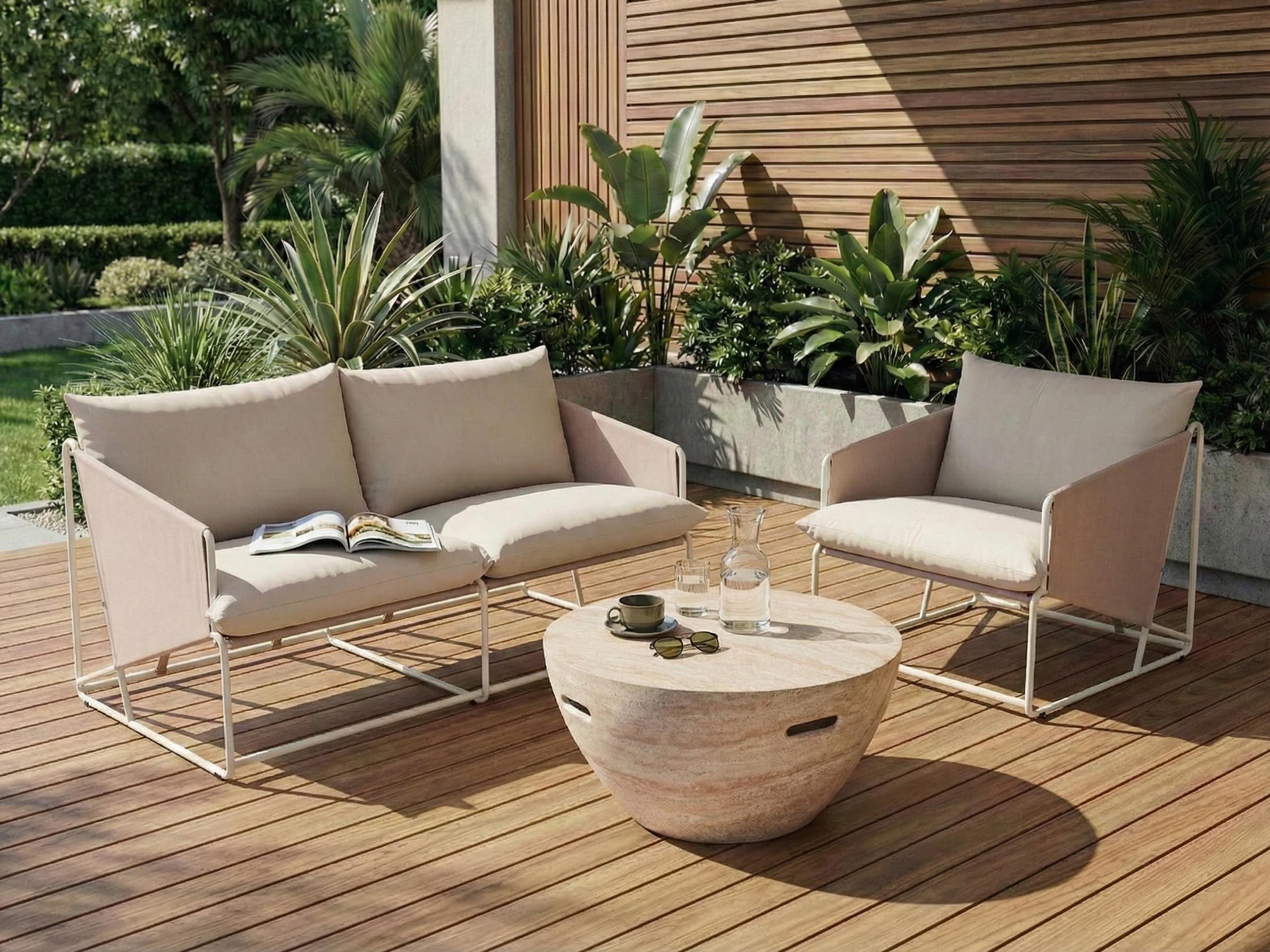 Tuin bankenset 3-zits PONTE Metaal Taupe