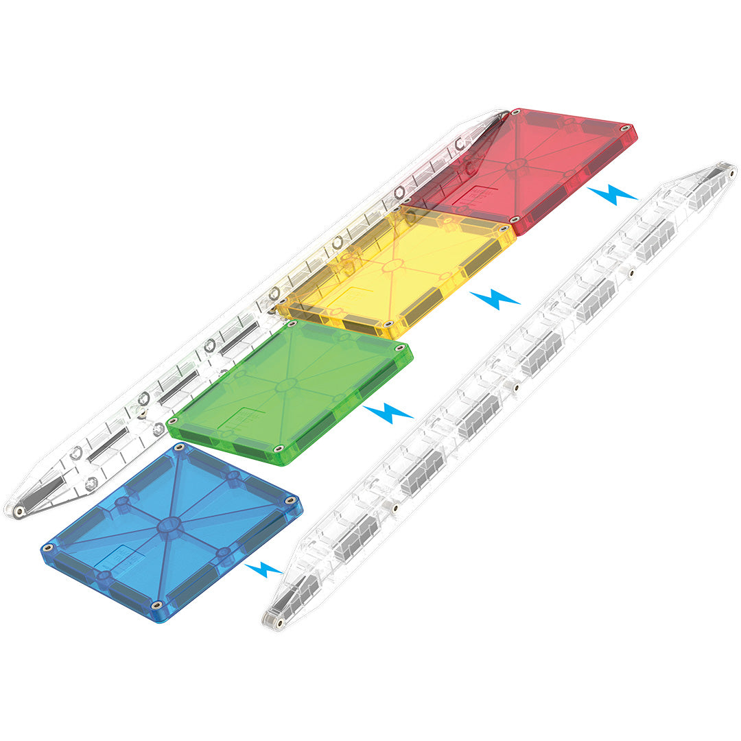 magna-tiles knikkerbaan rail racers deluxe - 90st