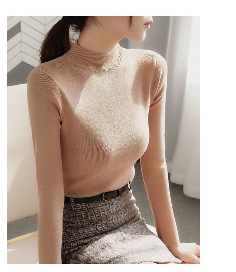 EFO - Lange mouwen, getailleerd, effen, slim fit gebreide top