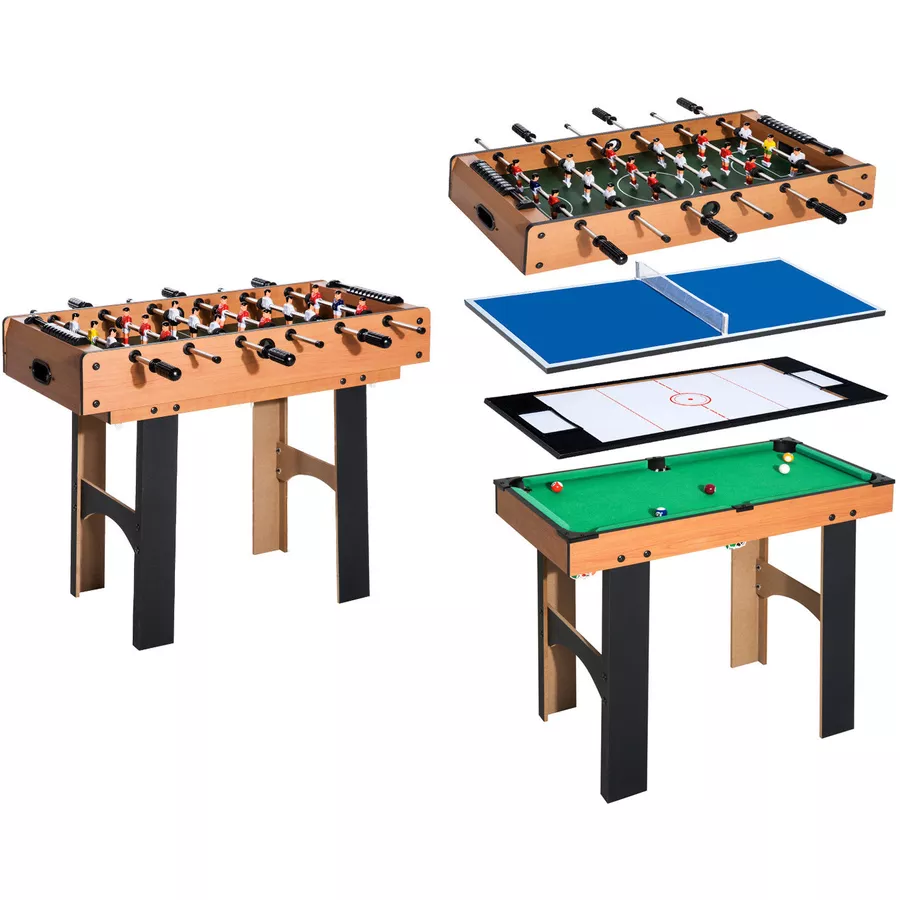 HOMCOM 4 in 1 Multi Spieltisch braun