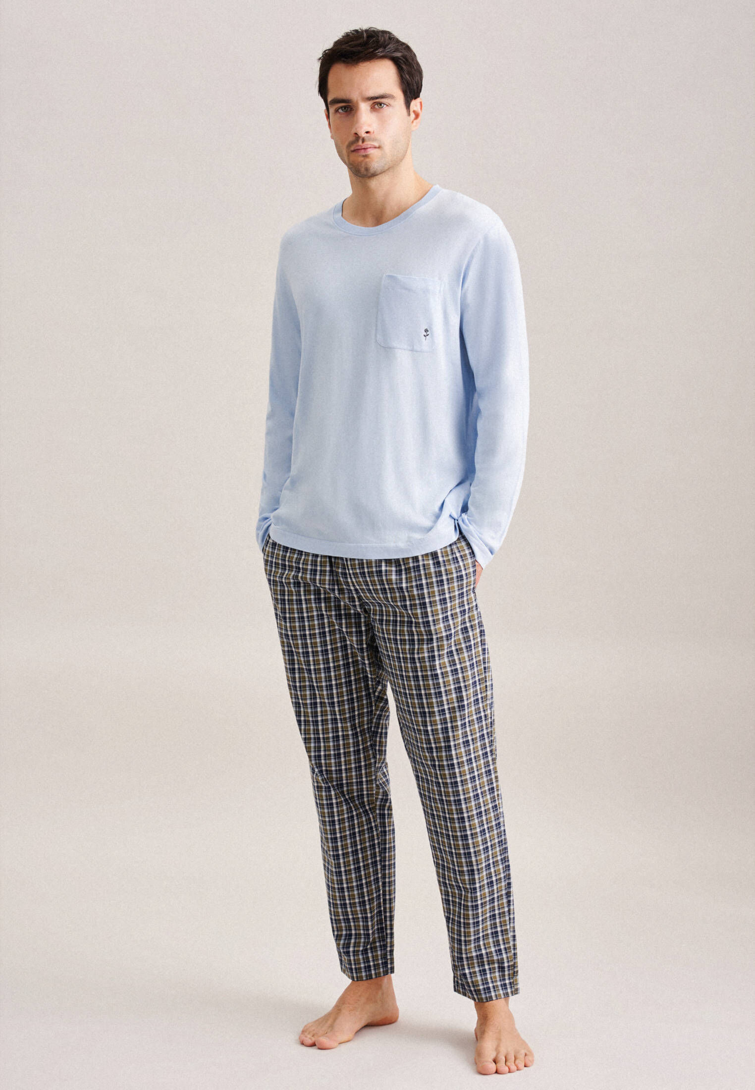 Seidensticker| Herren Pyjama Schwarze Rose