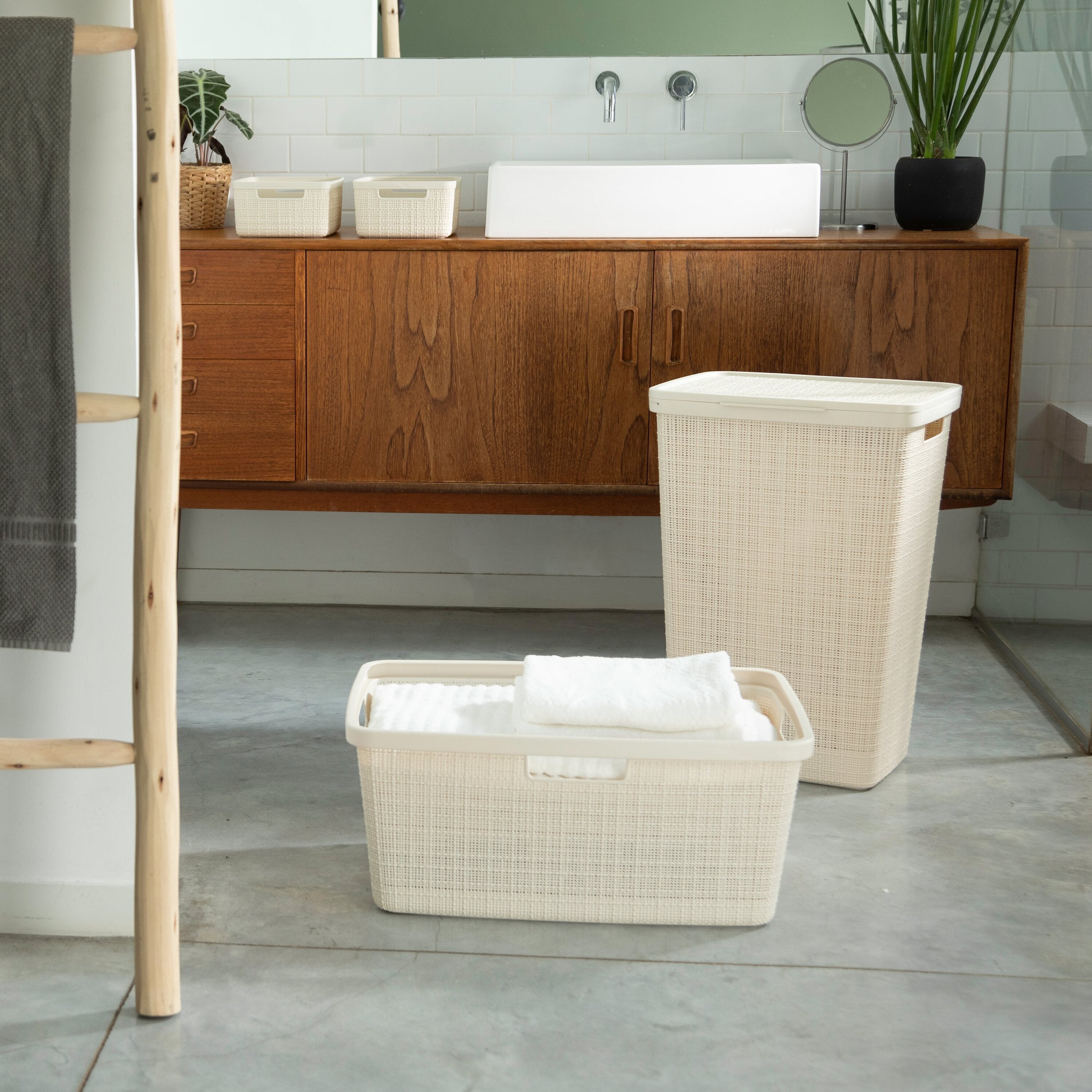 Curver Jute Wasbox 58 L - Wit