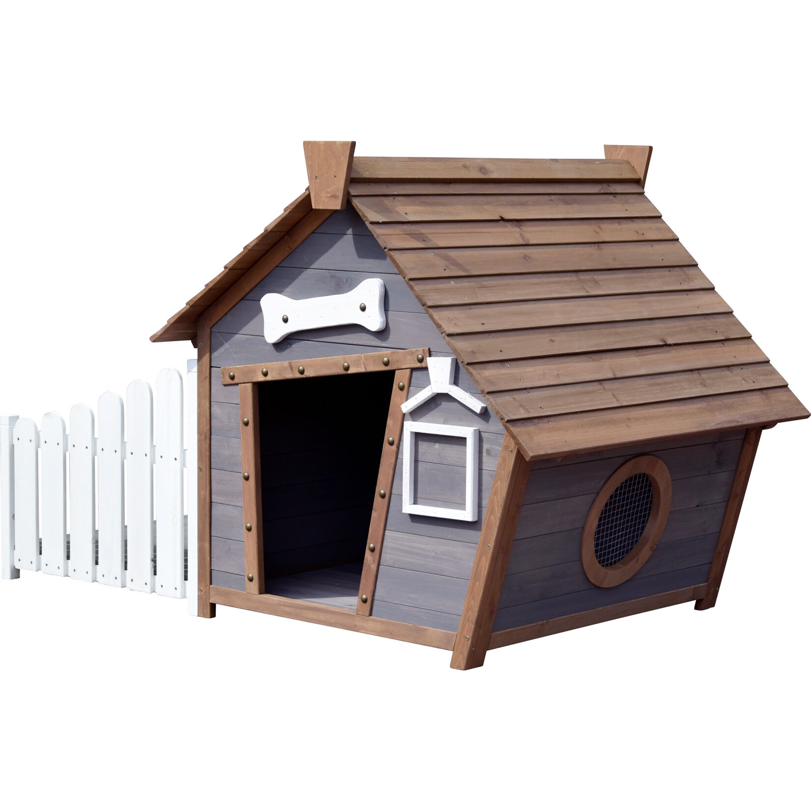 Dobar Outdoor-Hundehütte mit Spitzdach und seitlicher Veranda