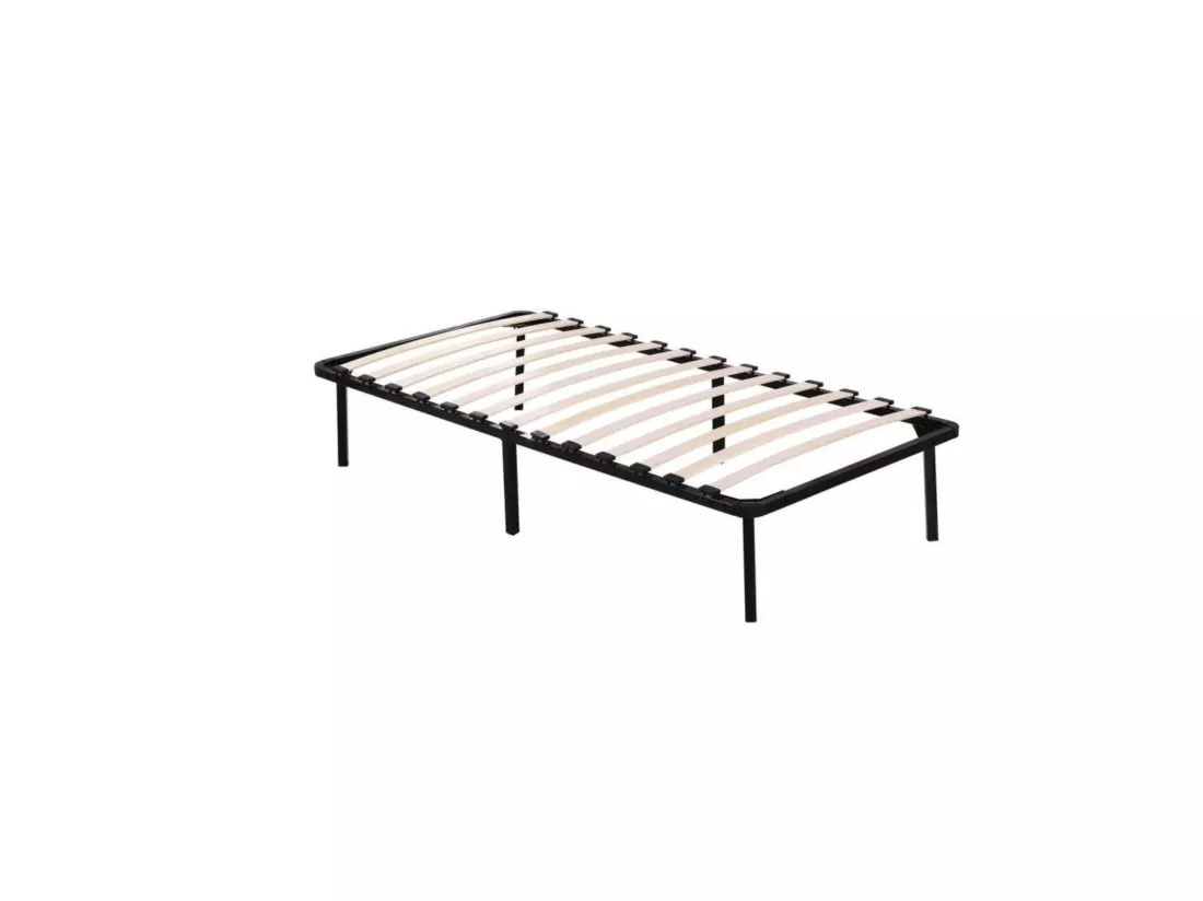 Sommier 120x190 cm Solide et Confortable Cadre à lattes 9 Pieds Métal Montage Facile 1,2 mm