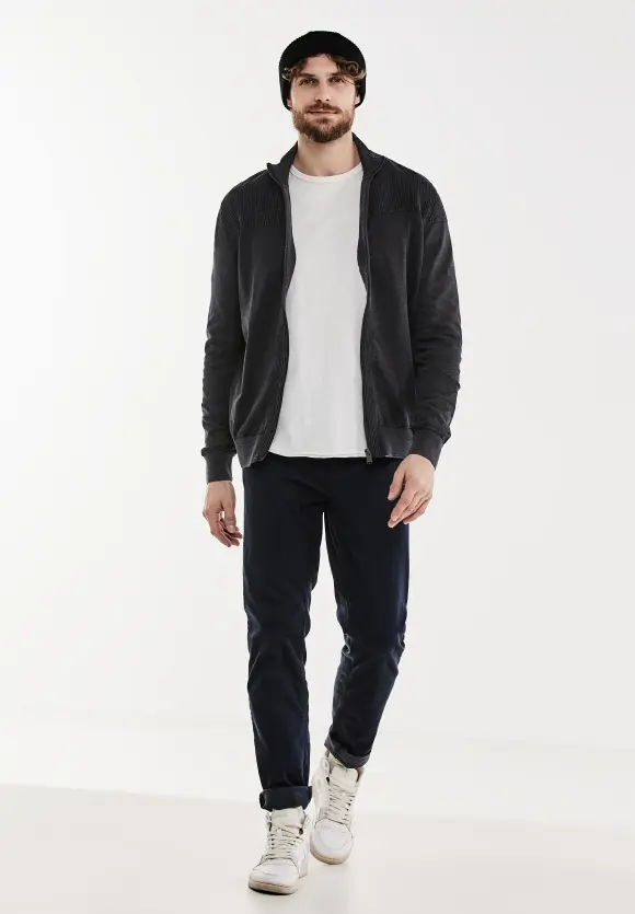 Zipper Strickjacke - faded black