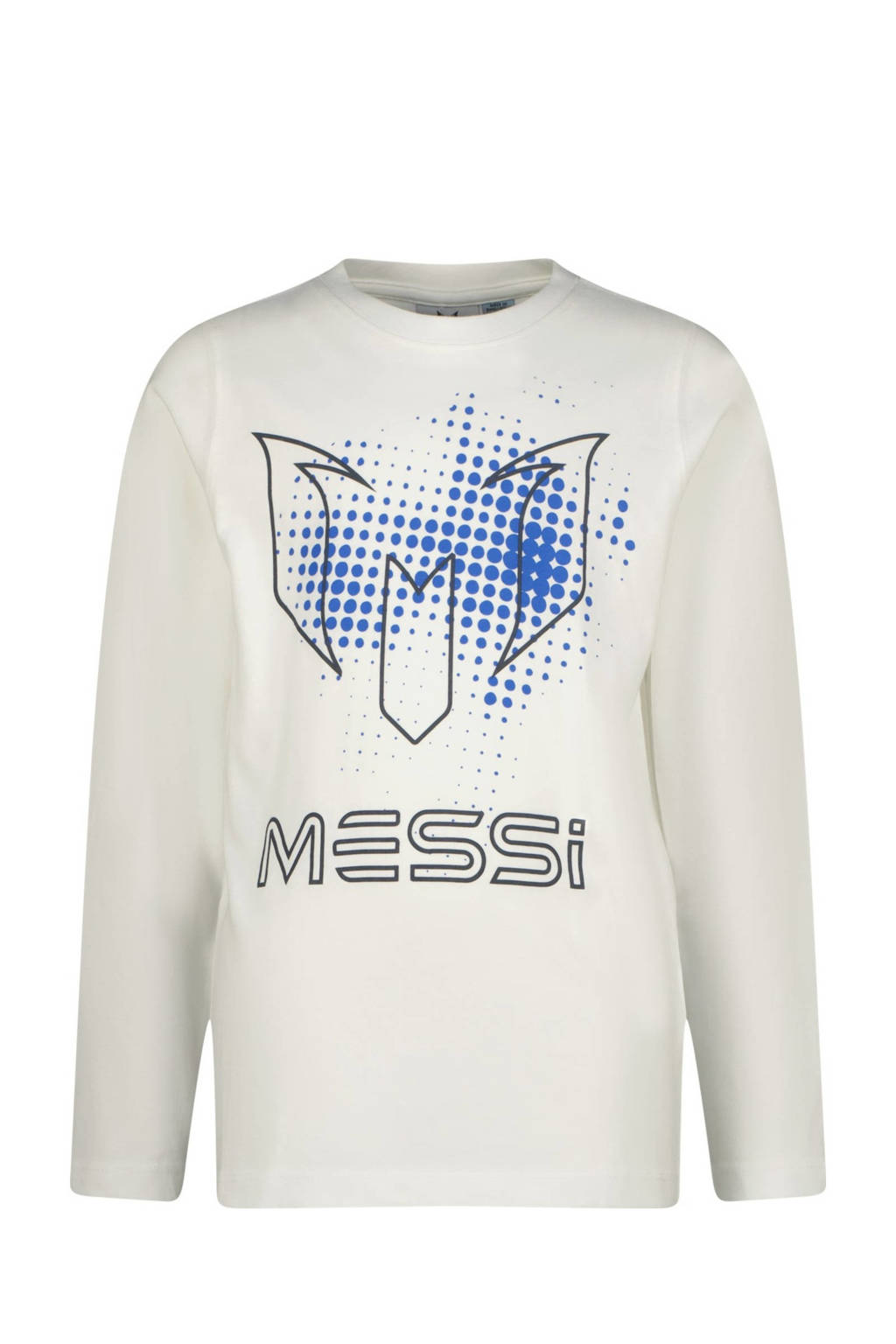 Messi longsleeve Logo met printopdruk wit