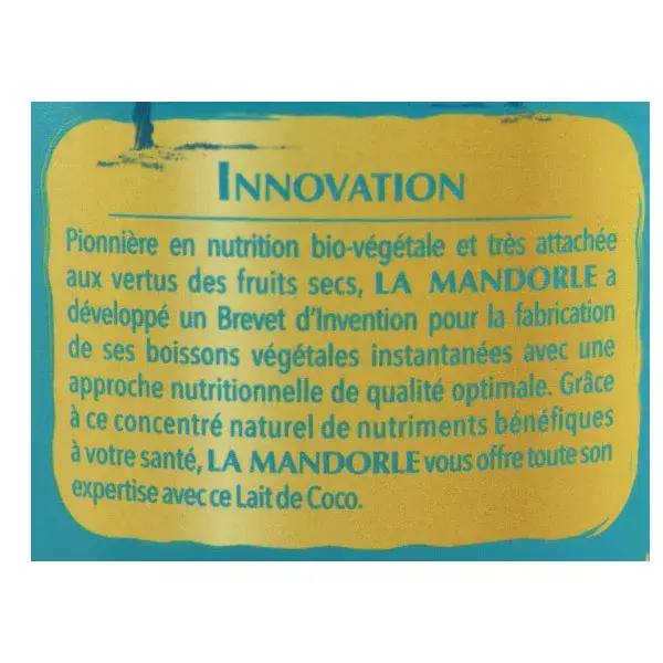 La Mandorle Boisson Instantanée en Poudre Lait de Coco Bio 400g