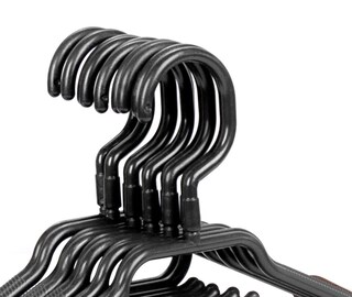 Kleiderbügel Polypropylen Schwarz 10er Pack
