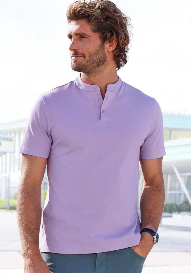 John Devin Poloshirt »mit Stehkragen,«, Regular-Fit, aus Baumwoll-Piqué