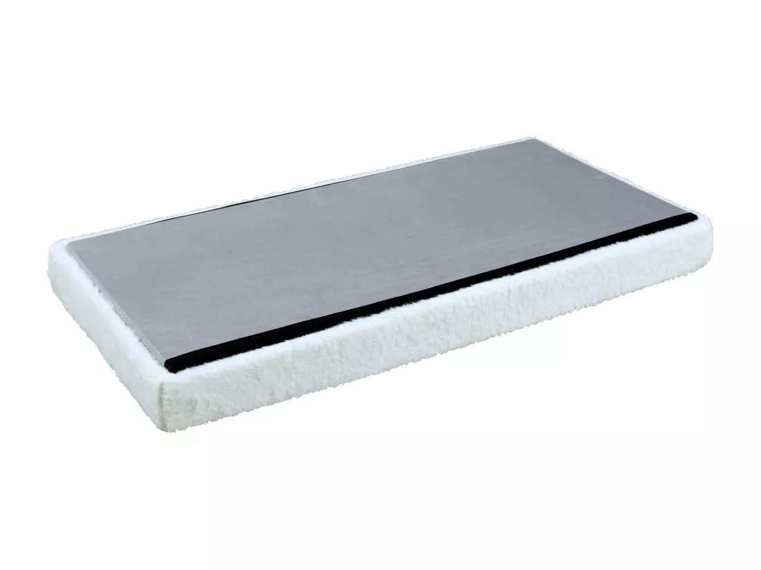 Coffre Banc Pliable Gris Imitation Fourrure Leo
