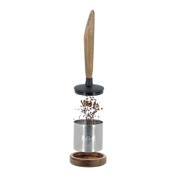 Infuseur à thé en hêtre et inox Oscar Ogo