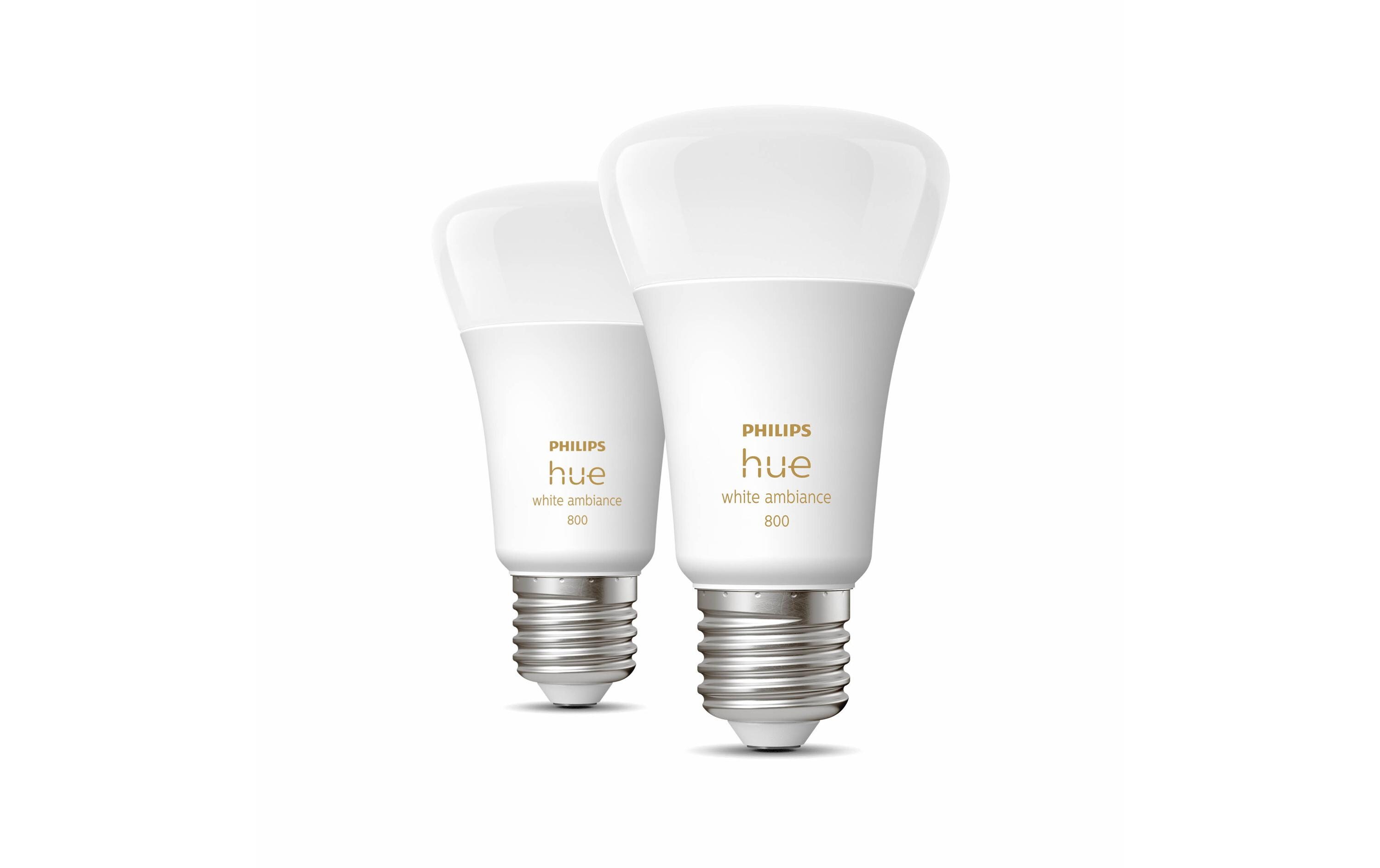 Leuchtmittel White Ambiance E27 Doppelpack 2 x 570 lmPer Bluetooth steuerbares Hue E27-Leuchtmittel