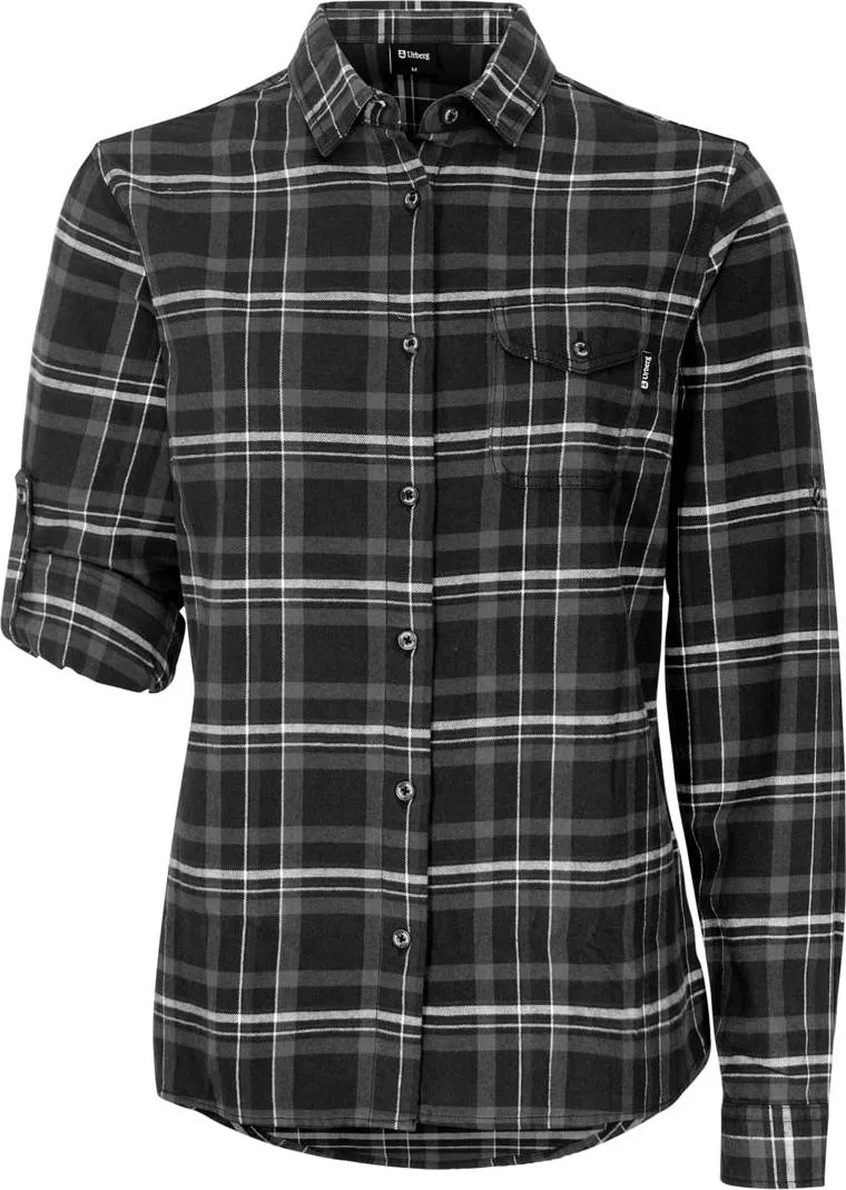 Urberg Flannel Ls W Strap Shirt Wmn Black Beauty