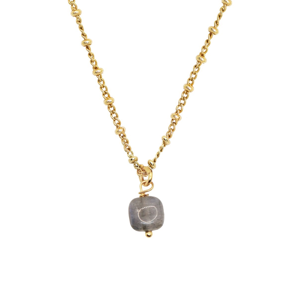 Collier pierre labradorite doré à l'or fin 24k AVA