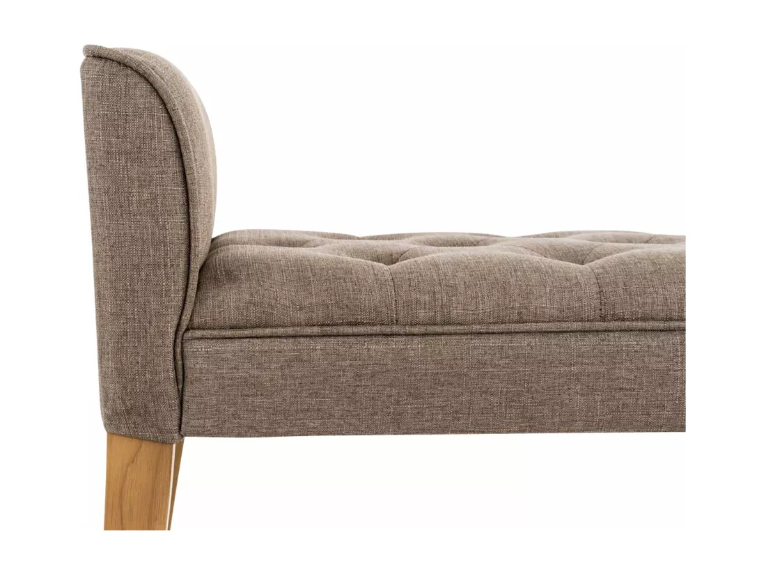 Banquette - Similicuir & Bois - Taupe - Cleopatra