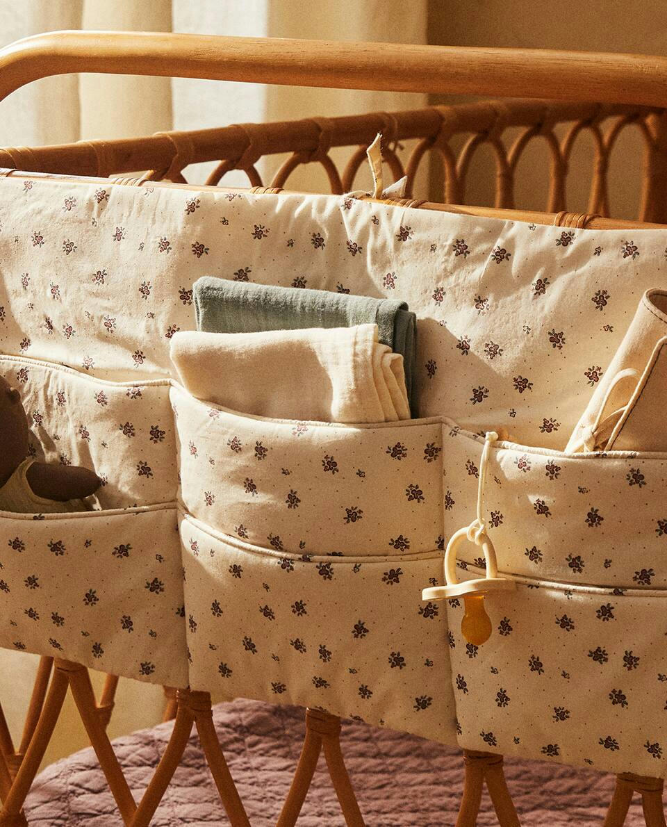 ORGANIZADOR INFANTIL DE ALGODÃO COM ESTAMPA FLORAL