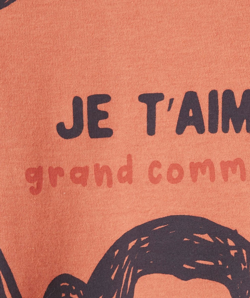 T-SHIRT BÉBÉ GARÇON EN FIBRES RECYCLÉES COULEUR ROUILLE