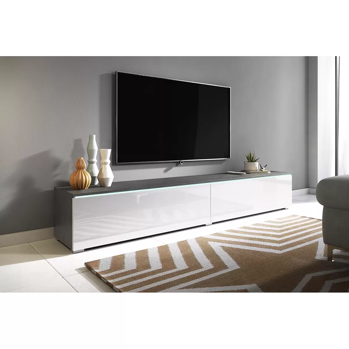 Lowboard Rijeka D180 anthrazit,weiss