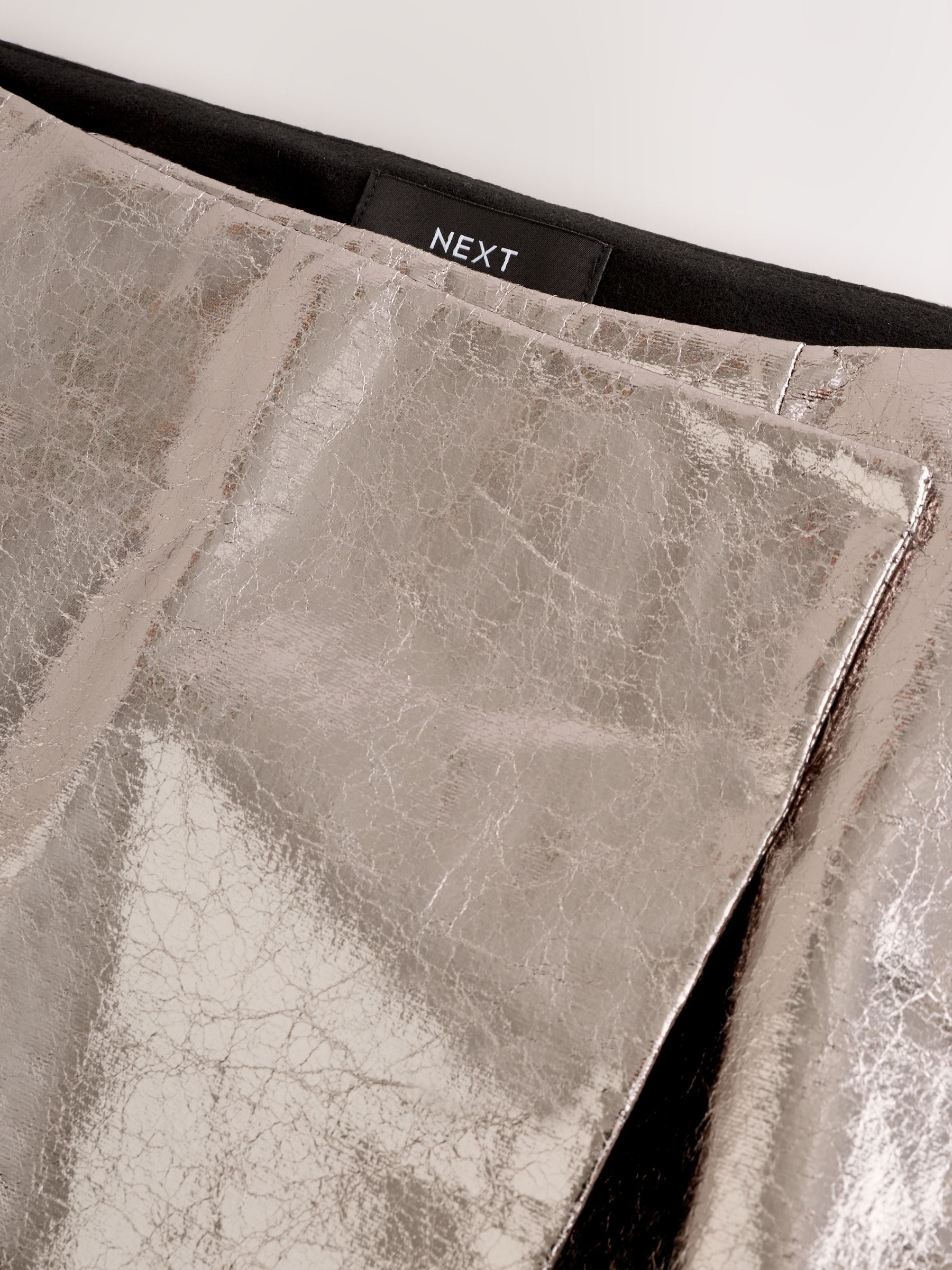 Donkergrijs - Metallic Faux Leather Mini Skirt
