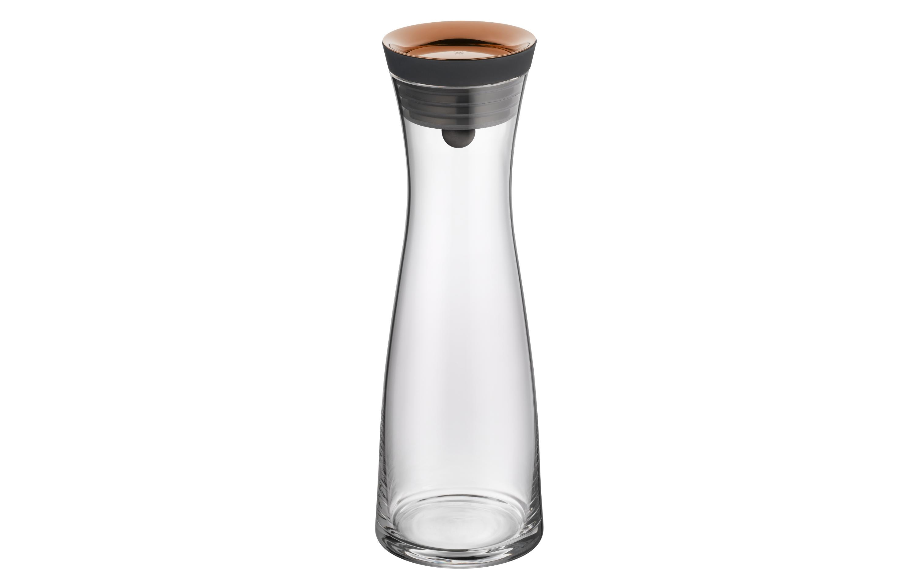 Karaffe Basic 1 l, Transparent/KupferWasserkaraffe öffnet und schliesst automatisch dank Close-Up Verschluss