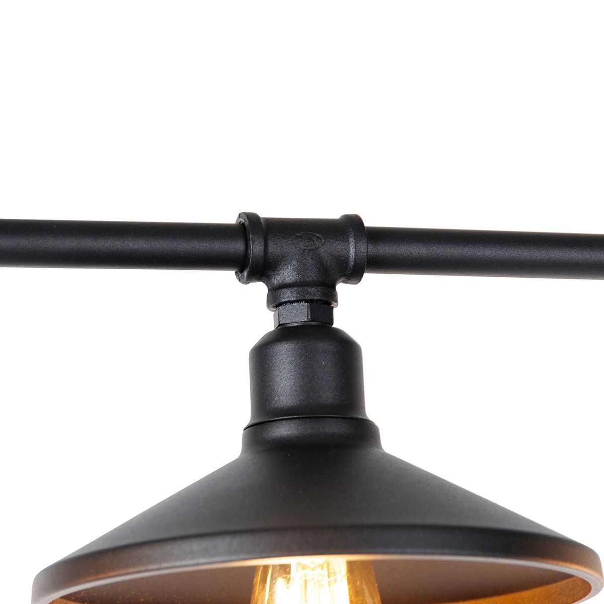 Industriële hanglamp zwart 4-lichts - Laser