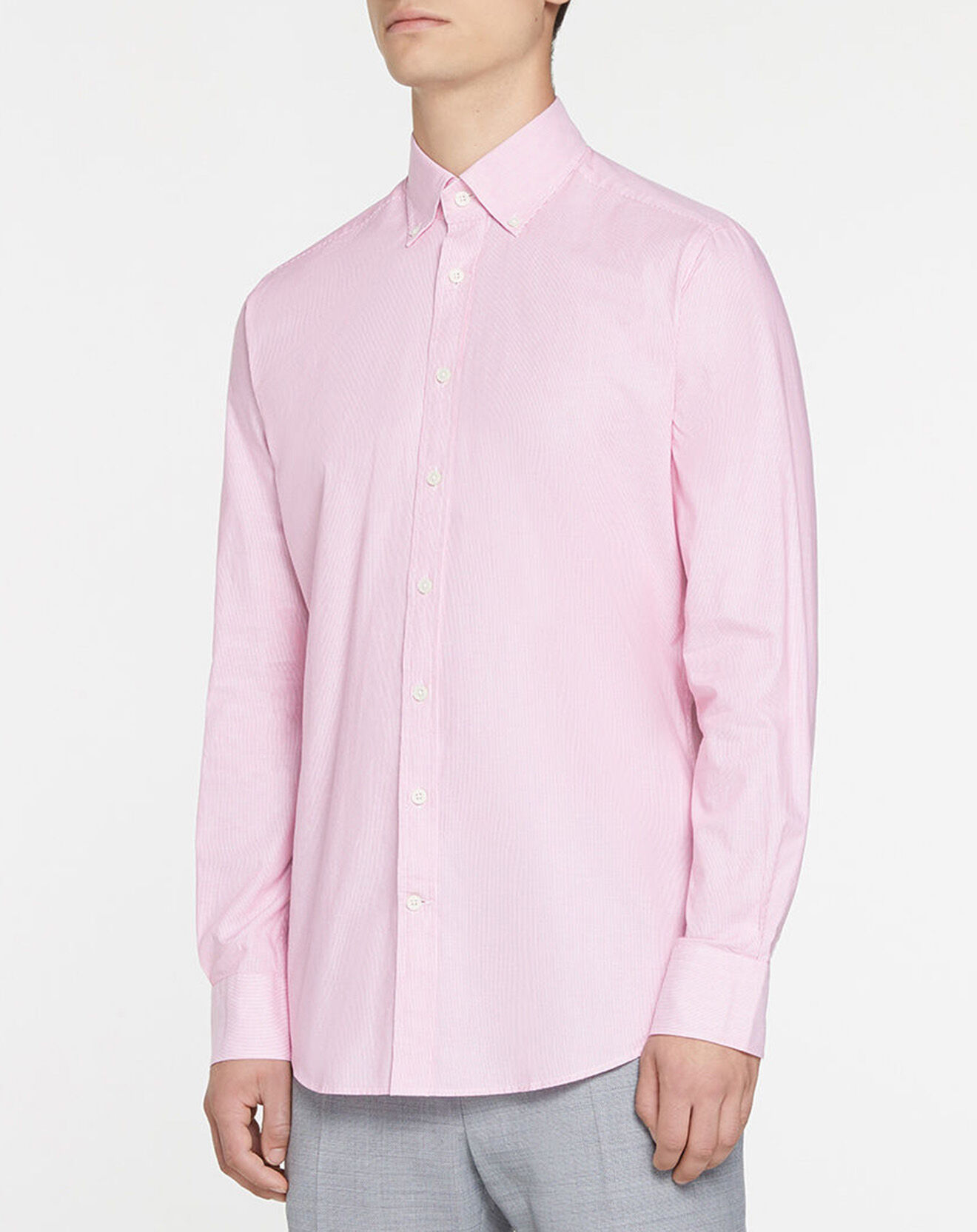Hackett London Chemise Slim Fit Milleraie Oxford blanc/rose