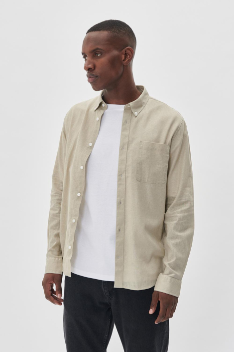 Matinique taupe heren overhemd