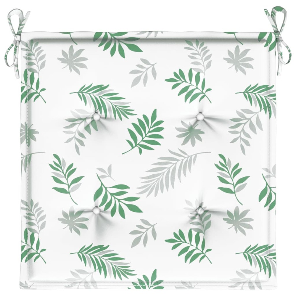 Coussins de chaise lot de 2 motif de feuilles 50x50x3 cm tissu