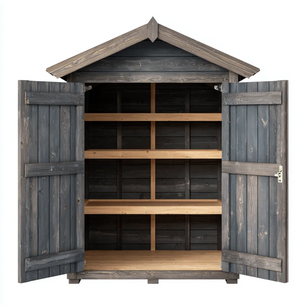 Gartenschrank Holz 150x75x210 cm – Grau – Wetterfest