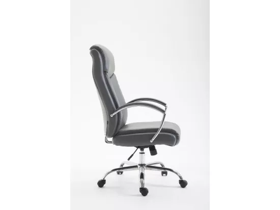 Chaise de bureau - Similicuir & Métal chromé - Gris - XL Vaud