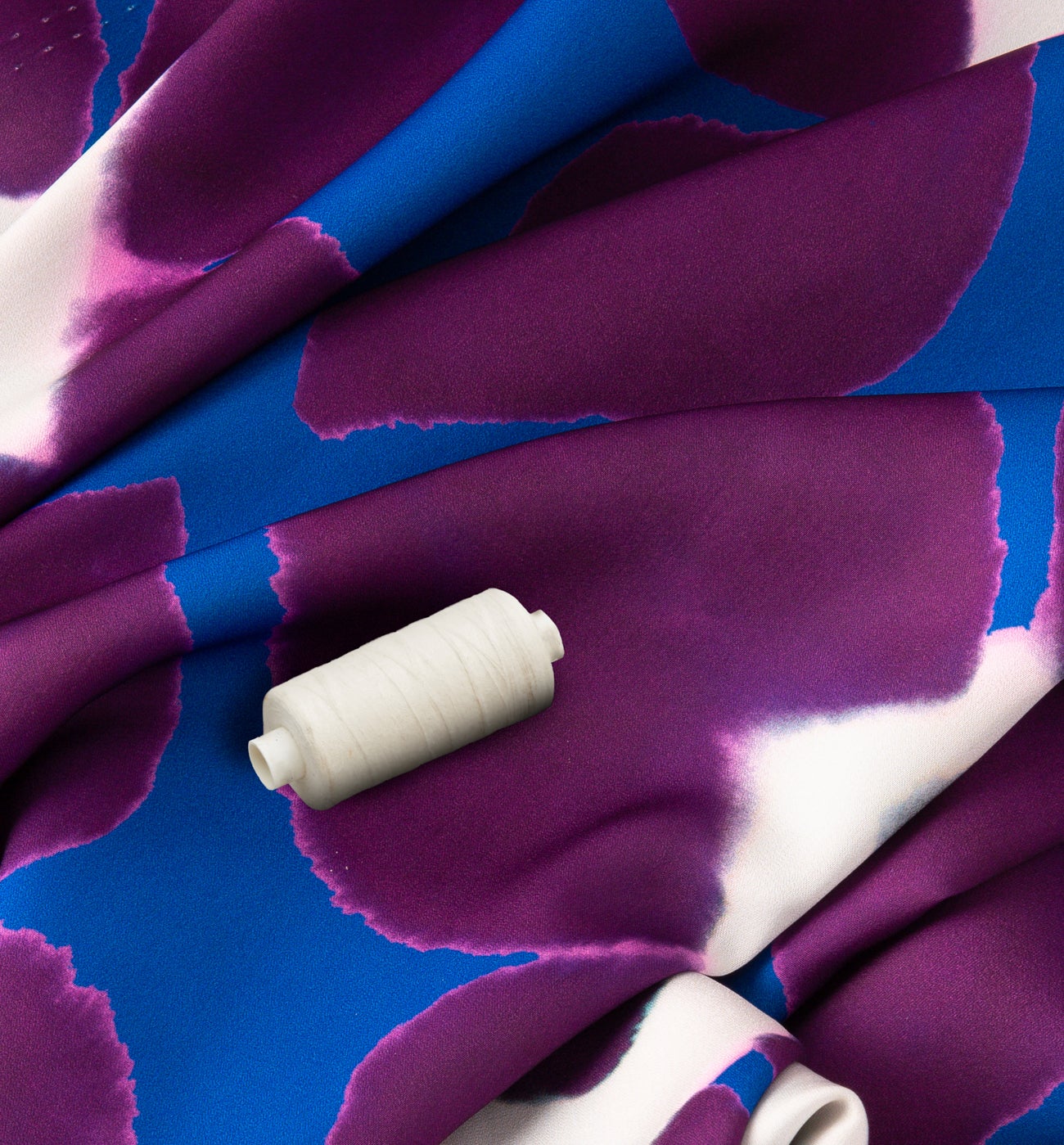 Coupon 2 m satin de polyester - Imprimé cassis