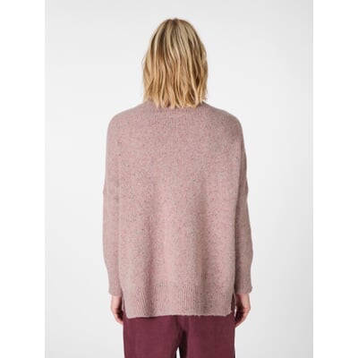 Damen-Strickpullover gesprenkelt, Rosé