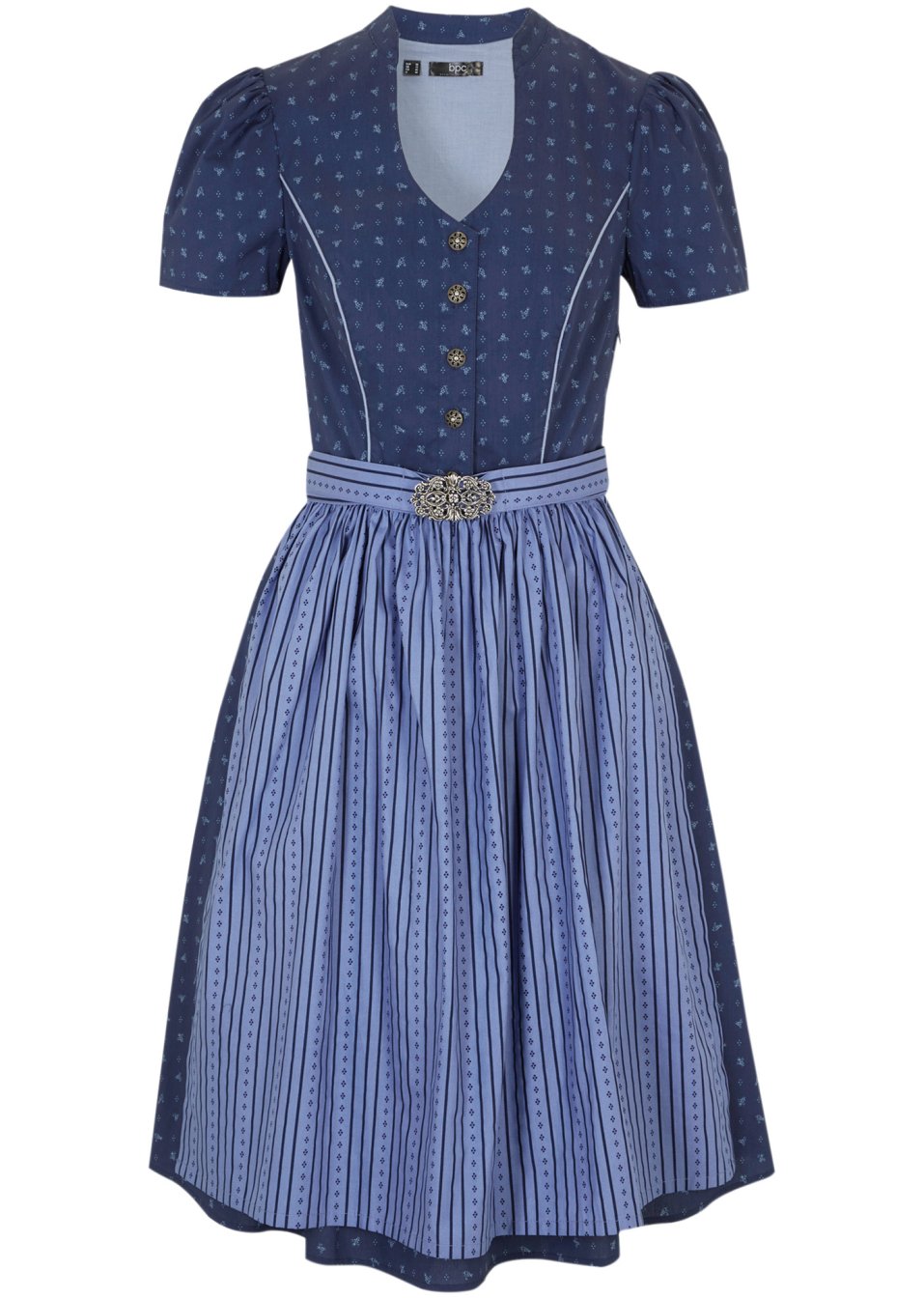 Robe bavaroise avec tablier longueur genou (Ens. 2 pces.)