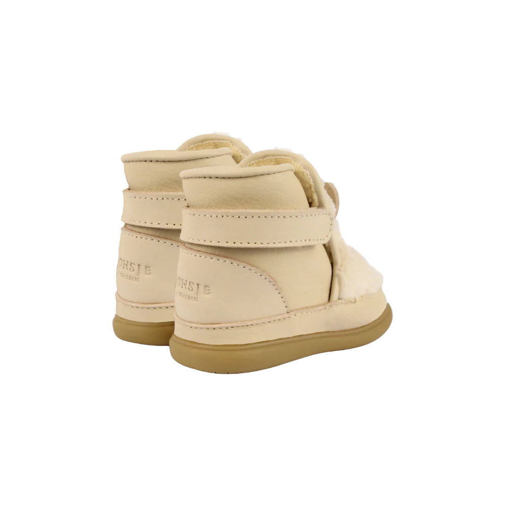 Roumi Shoes | Polar Bear | Off White Curly Faux Fur