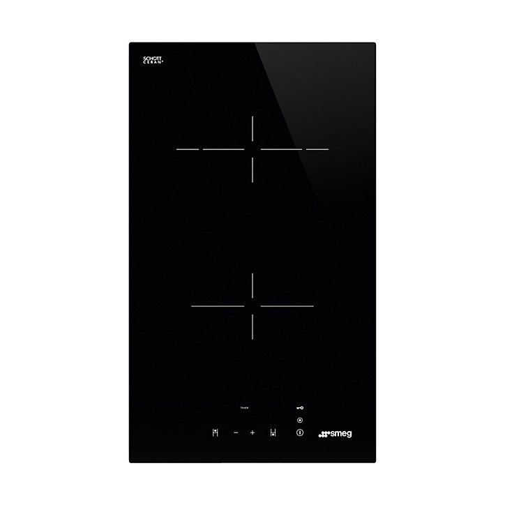 Plaque de cuisson en vitrocéramique 2 foyers Universel L. 30 cm SE232TD1 Smeg noir