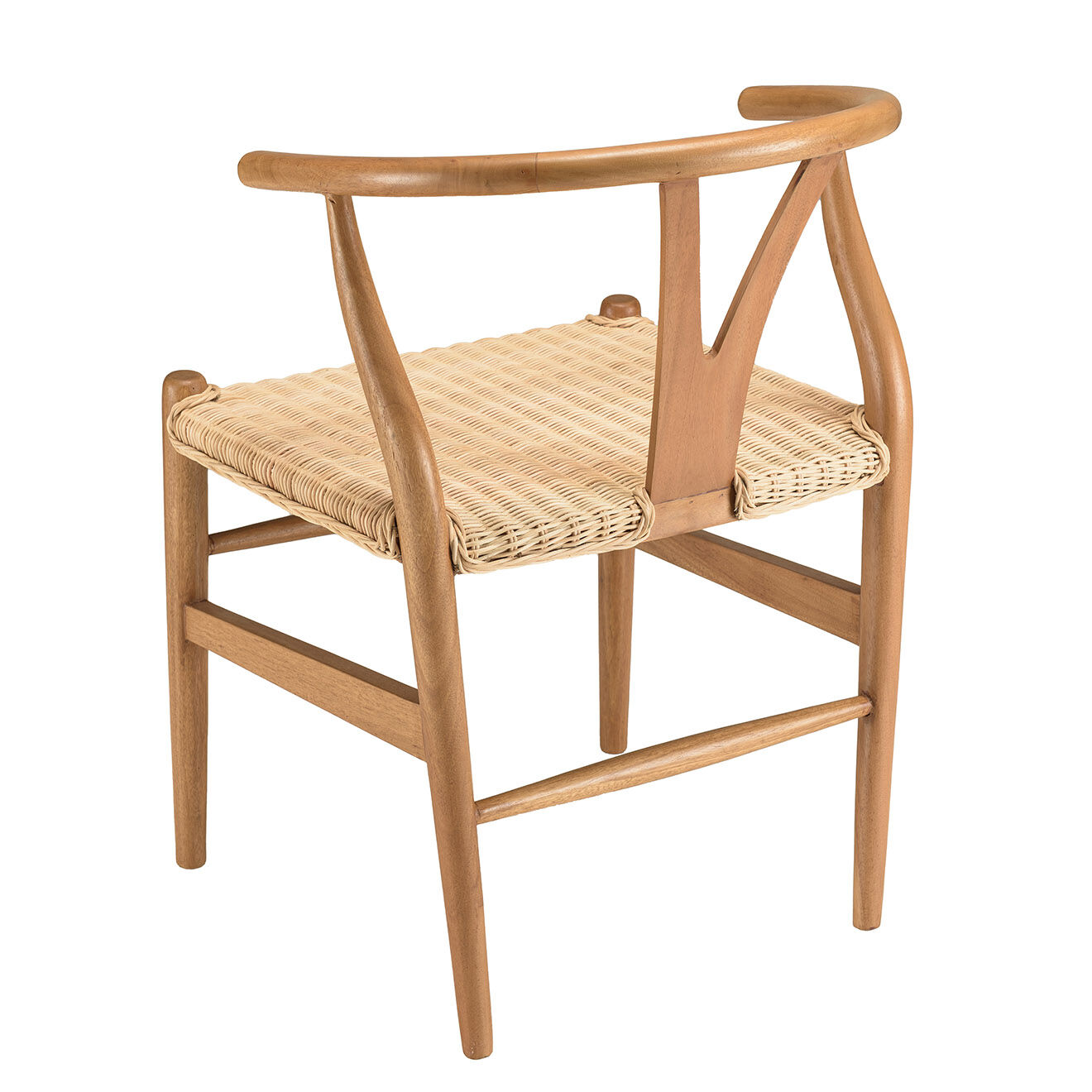 Macabane Chaise en bois de mahogany Will rotin - 52x56x76.5 cm