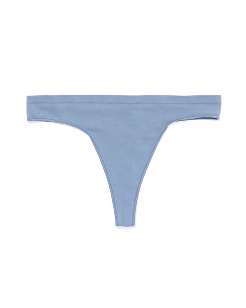 string femme sans coutures en micro bleu moyen